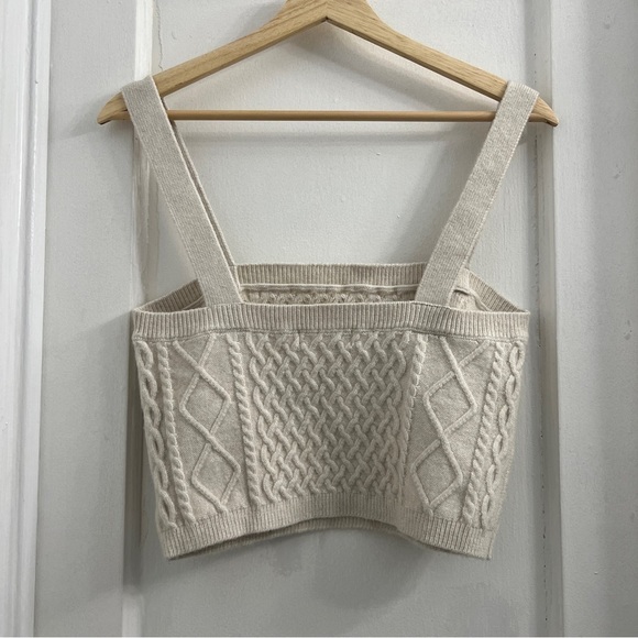 H&M Cable-knit Crop Top off-white size Medium - Picture 3 of 5